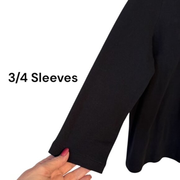 NWT KIM ROGERS BLACK PERFECTLY SOFT EASY CARE TEE   MEDIUM/PETITE   #9 - Picture 2 of 7